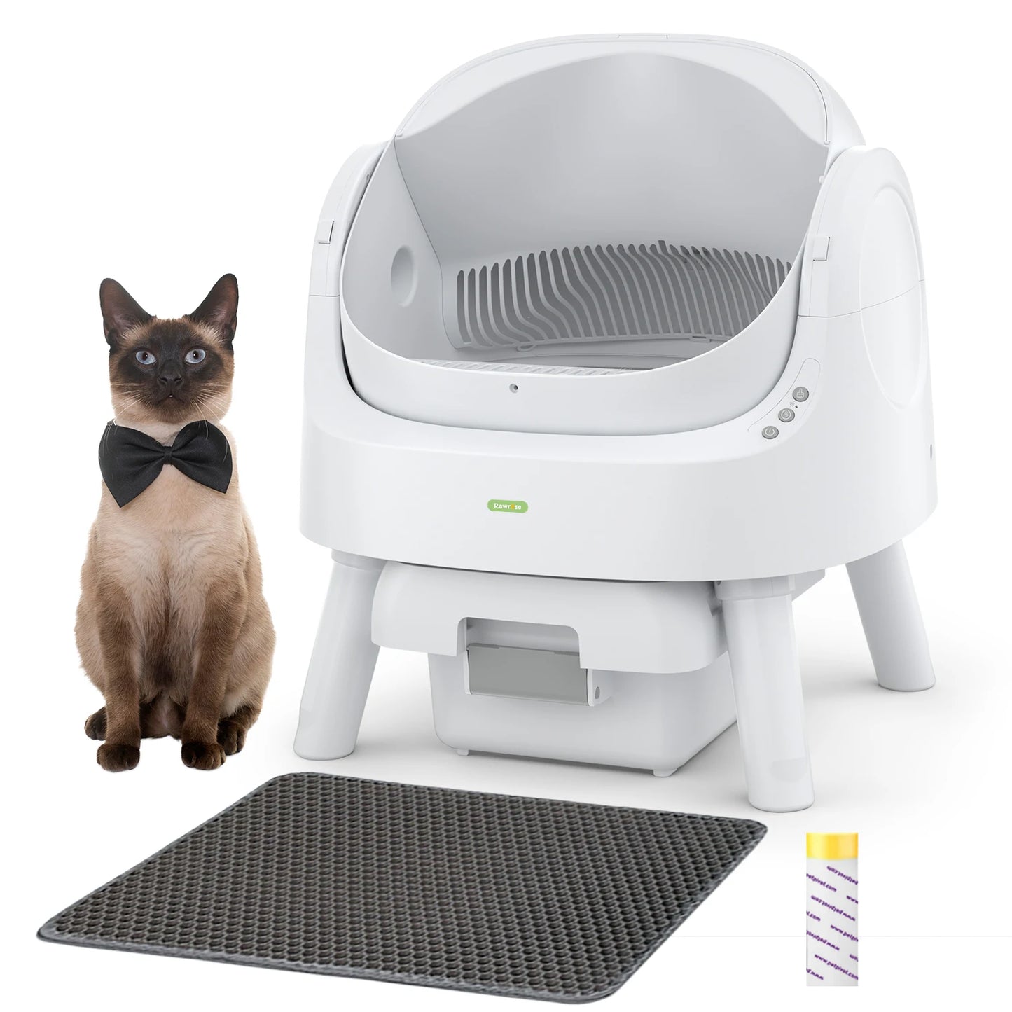 Automatic Litter Box, Self Cleaning Cat Litter Box for Multiple Cats, with Liners and Mat Included, Gift for Your Cat Friends